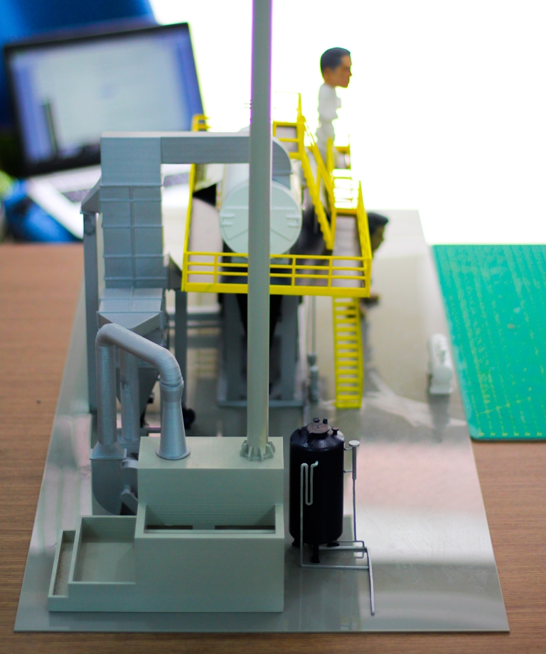 Mô hình nhà máy thu nhỏ, mô hình nhà xưởng 3D, mô hình in 3D lò hơi, mẫu sa bàn thu nhỏ, làm mẫu 3D demo