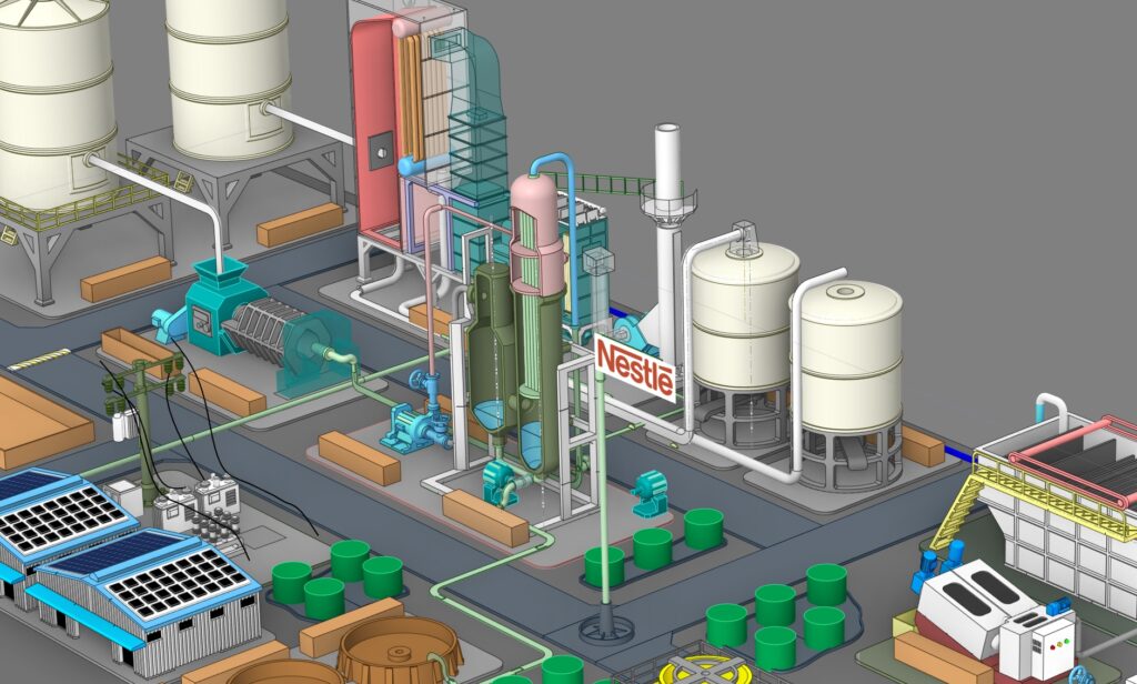 mô hình sa bàn 3D nhà máy Nestlé Trị An