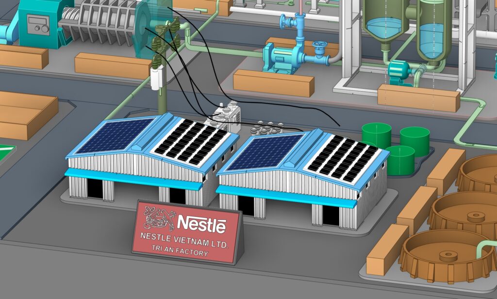 mô hình sa bàn 3D nhà máy Nestlé Trị An