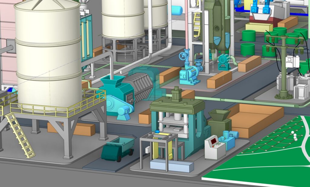 mô hình sa bàn 3D nhà máy Nestlé Trị An