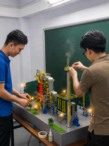 Làm mô hình 3D sa bàn nhà máy, in 3d lò hơi, làm nhà xưởng 3d, mô hình nhà máy cơ khí